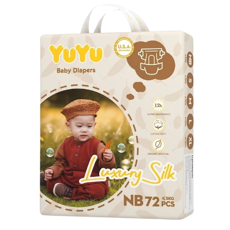 Bỉm dán YuYu Luxury Silk NB 72 miếng (Baby <5kg)