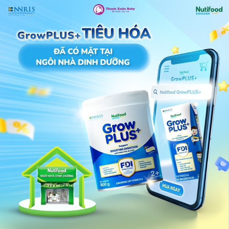 Sữa Nutifood GrowPLUS+ Xanh 2+