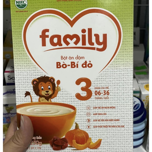 Bột ăn dặm Family Bò bí đỏ