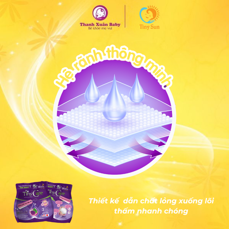 Băng vệ sinh quần Tiny Care hệ rãnh thông minh