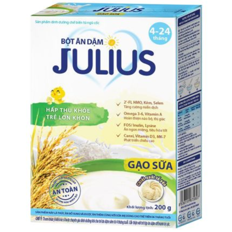 Bột ăn dặm Julius Gạo sữa 4m+