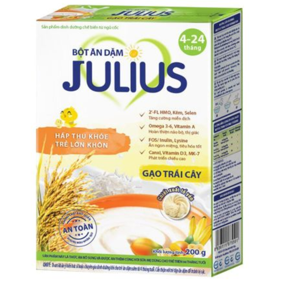 Bột ăn dặm Julius Gạo trái cây 4m+